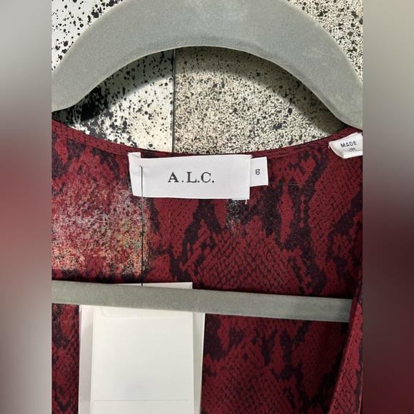 A.L.C. Snake print wrap dress, Sz 8 - Picture 6 of 7